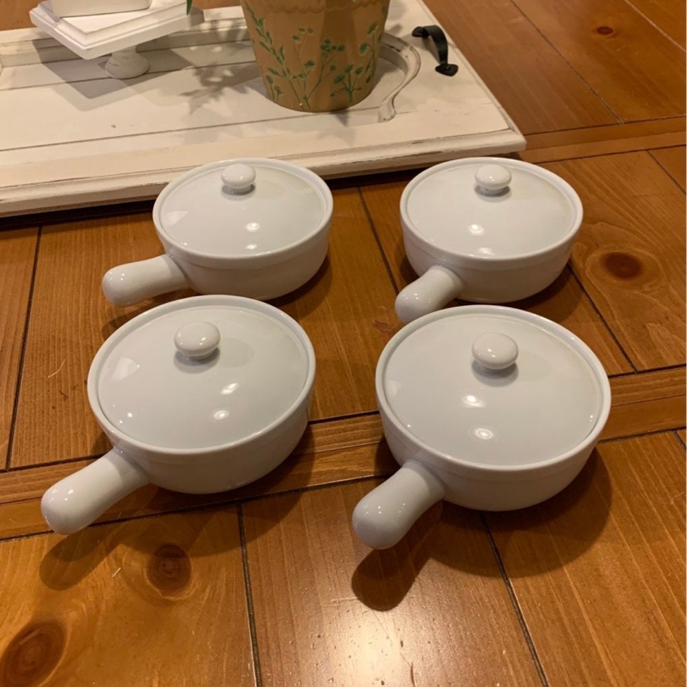 Four Lidded Soup Crocks